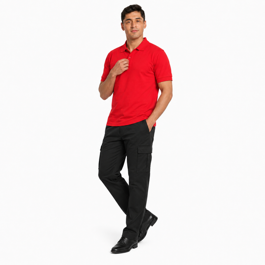 Pantalón Gabardina Cargo Negro Hombre