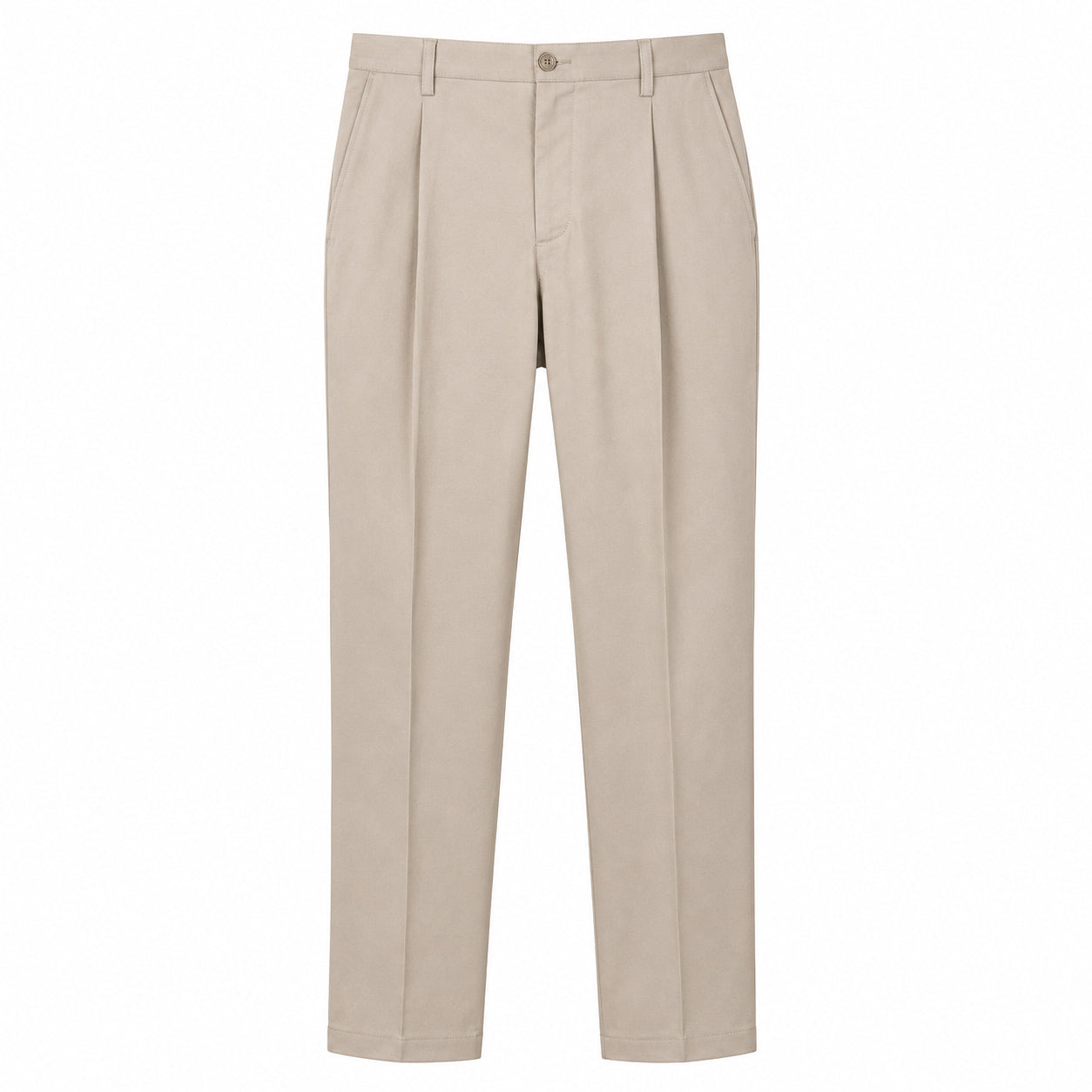 Pantalón Gabardina pinzado Beige Hombre