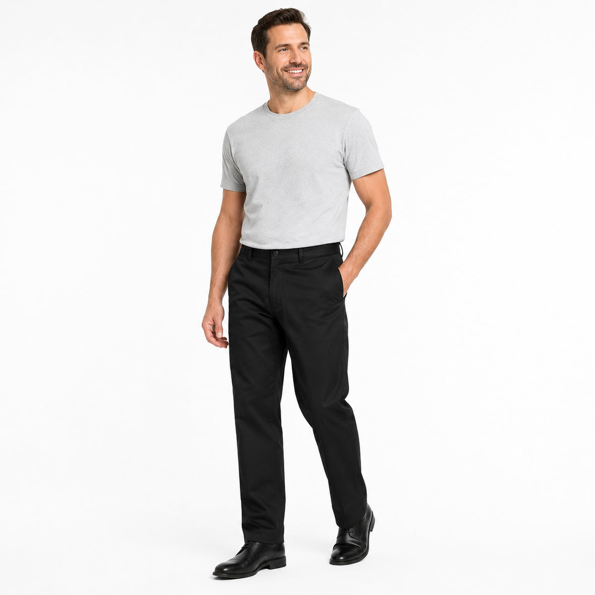 Pantalón Gabardina pinzado Negro Hombre - 40