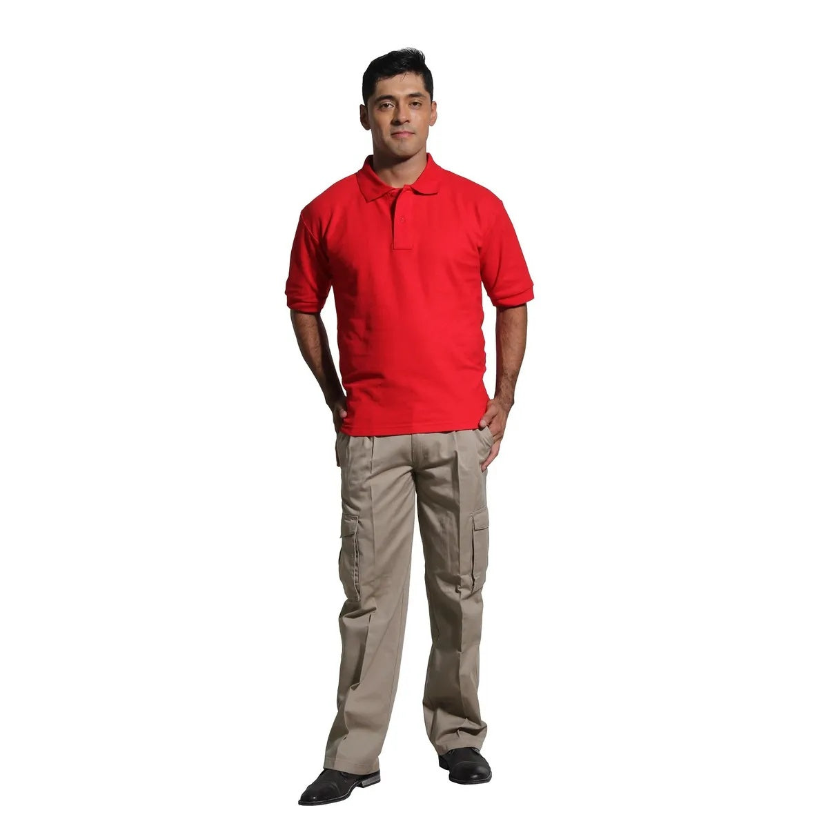 Pantalón Gabardina Cargo Beige Hombre