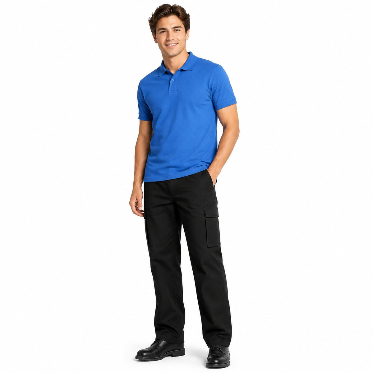 Pantalón Gabardina Cargo Negro Hombre - 40