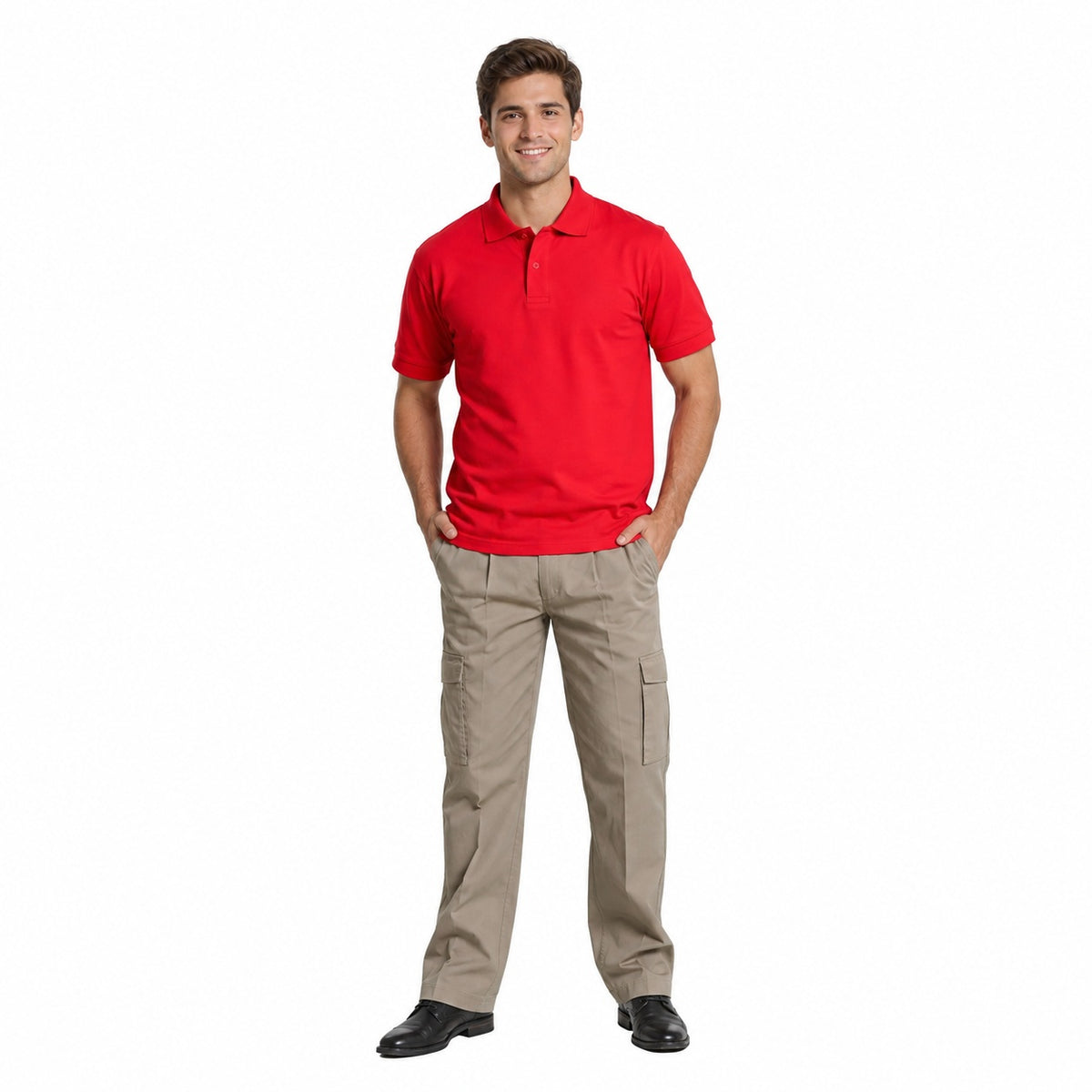 Pantalón Gabardina Cargo Beige Hombre - 40