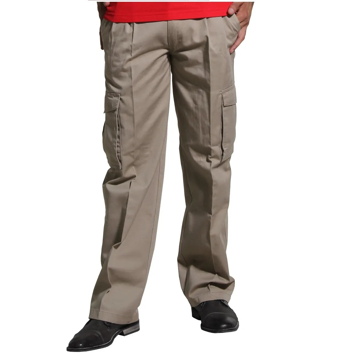 Pantalón Gabardina Cargo Beige Hombre