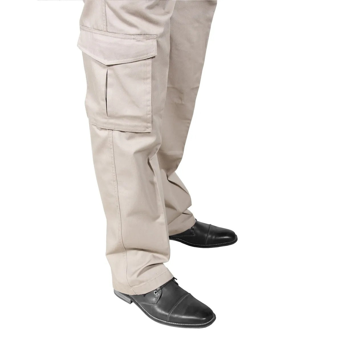 Pantalón Gabardina Cargo Beige Hombre