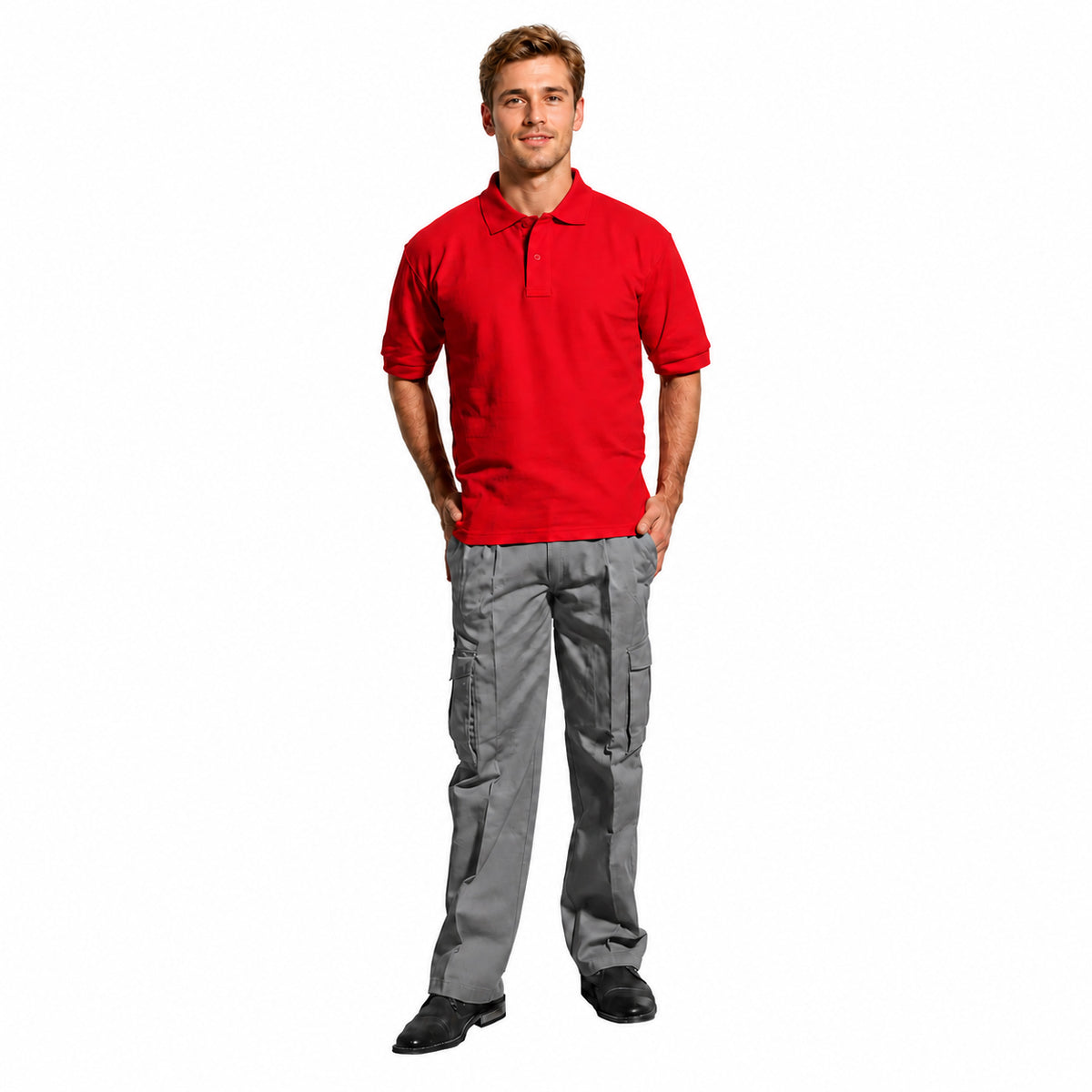 Pantalón Gabardina Cargo Gris Hombre - 40