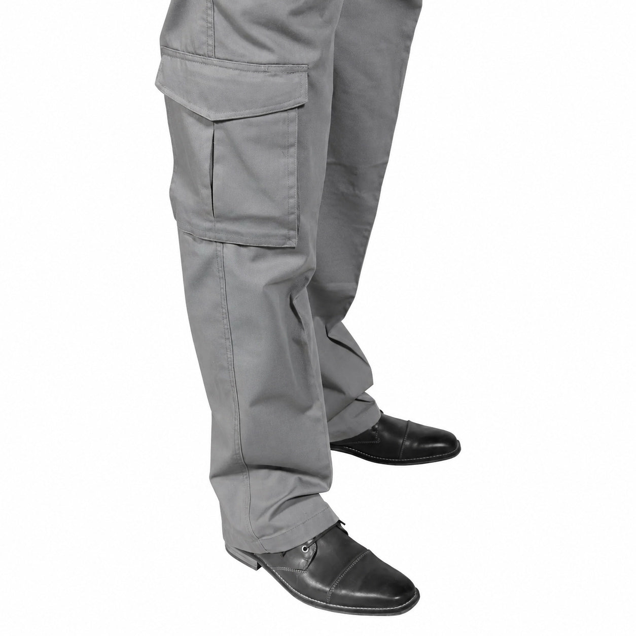 Pantalón Gabardina Cargo Gris Hombre
