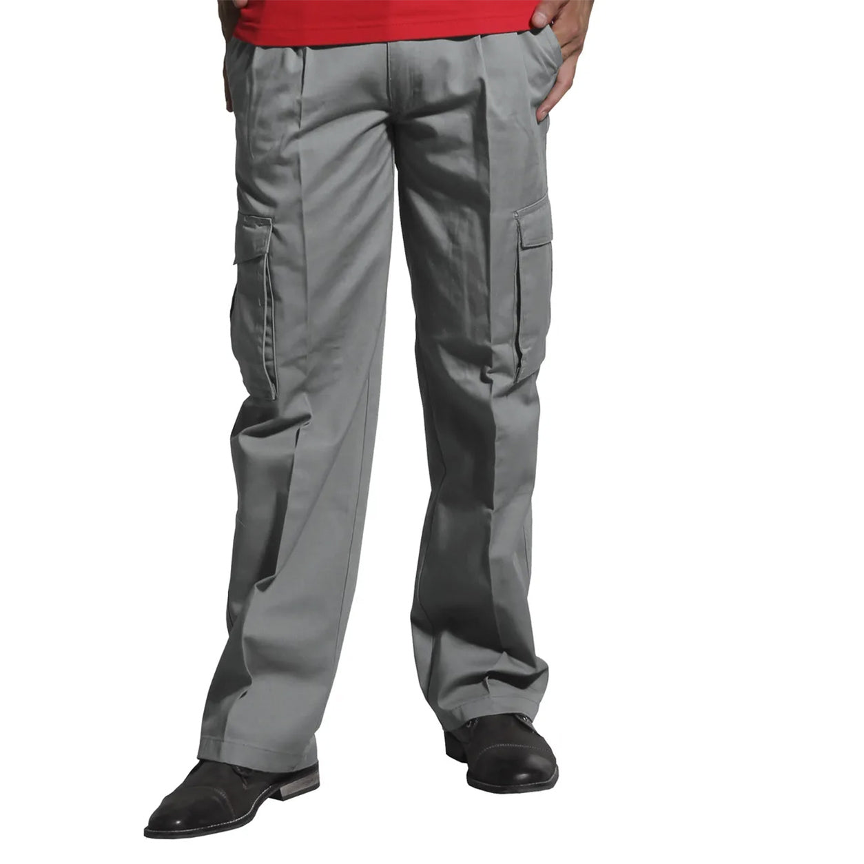 Pantalón Gabardina Cargo Gris Hombre