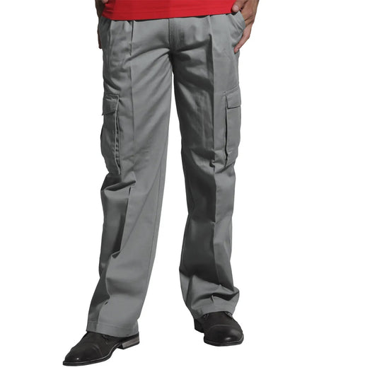 Pantalón Gabardina Cargo Gris Hombre
