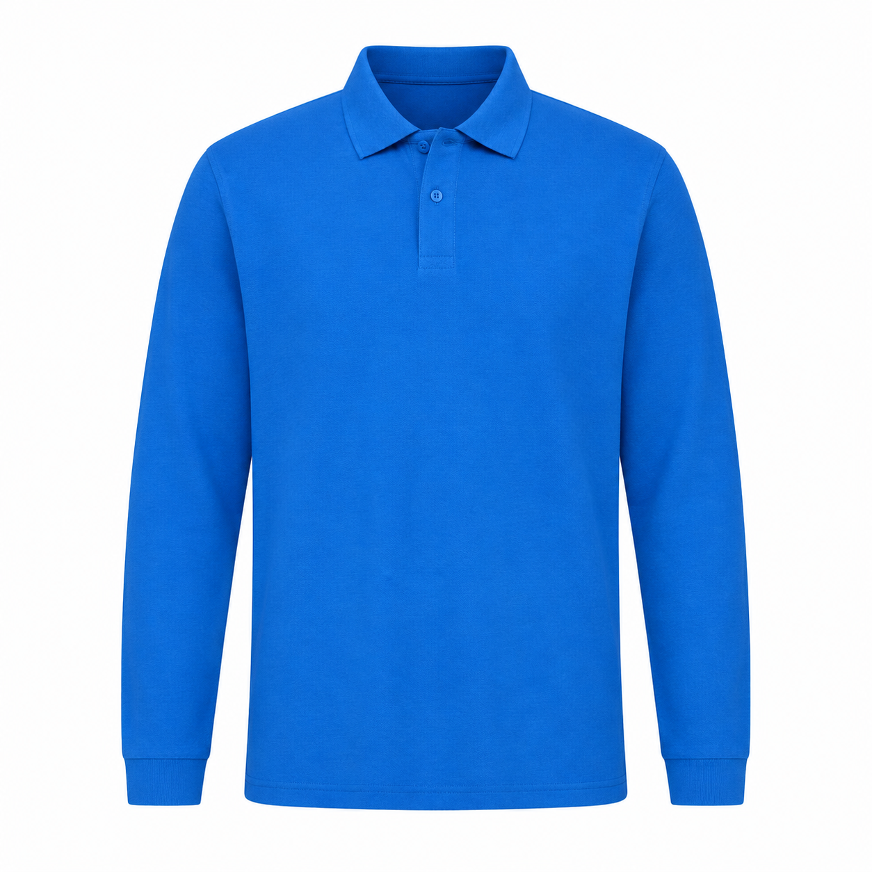 Polera Pique Hombre Manga Larga Azulina