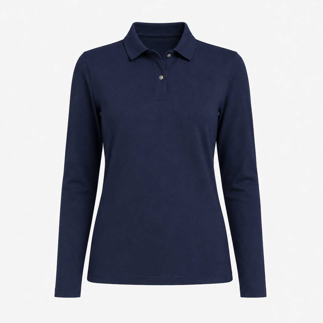 Polera Pique Mujer Manga Larga Azul Marino